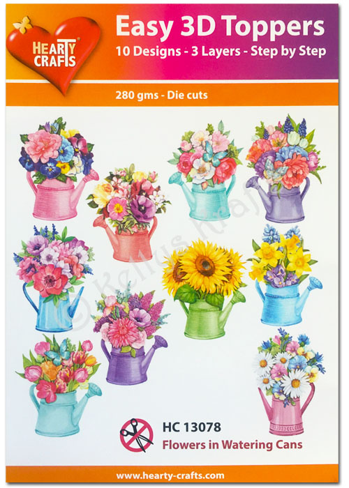 Die Cut Decoupage Topper Set, 10 Designs - Flowers (HC13078)