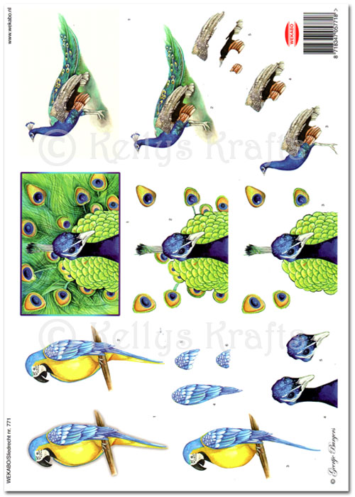 3D Decoupage A4 Sheet - Birds (WEKABO771)