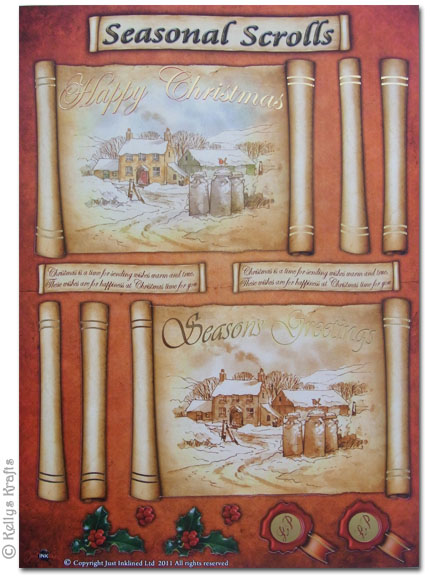 Die Cut 3D Decoupage A4 Sheet - Seasonal Scrolls, Farm Cottage