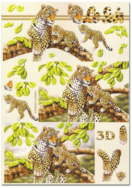 (image for) 3D Decoupage A5 Sheet - Cheetahs (345614-02)