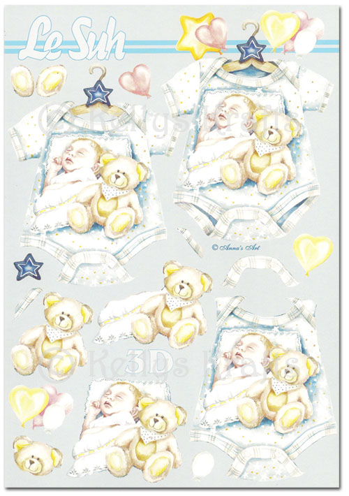 (image for) 3D Decoupage A5 Sheet - Baby Theme (345668-07)