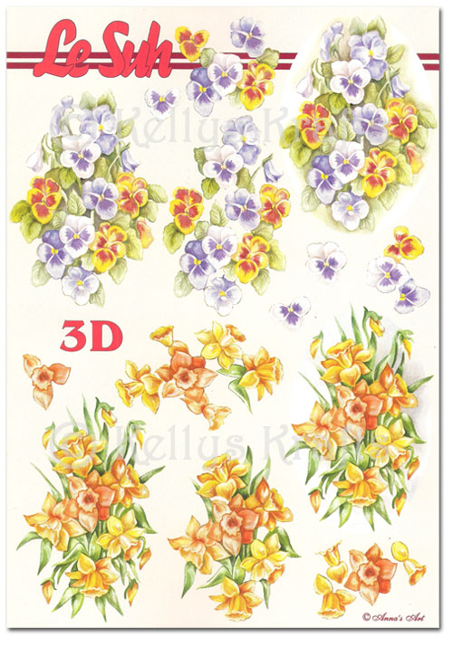 (image for) 3D Decoupage A5 Sheet - Floral/Flowers (345615-04)