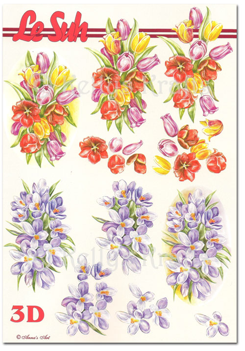(image for) 3D Decoupage A5 Sheet - Floral/Flowers (345615-09)