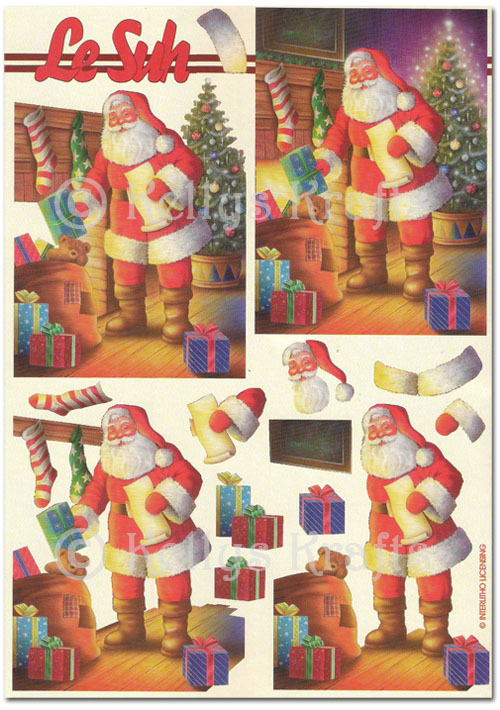 3D Decoupage A5 Sheet - Father Christmas (345607-08)