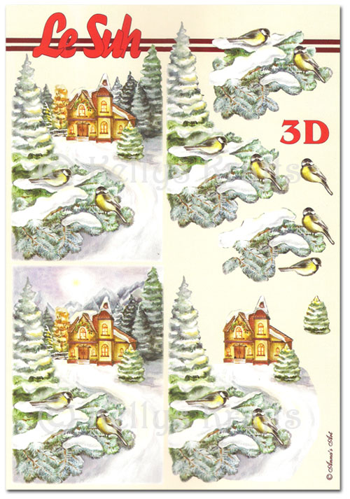 3D Decoupage A5 Sheet - Christmas Scene (345621-02) - Click Image to Close