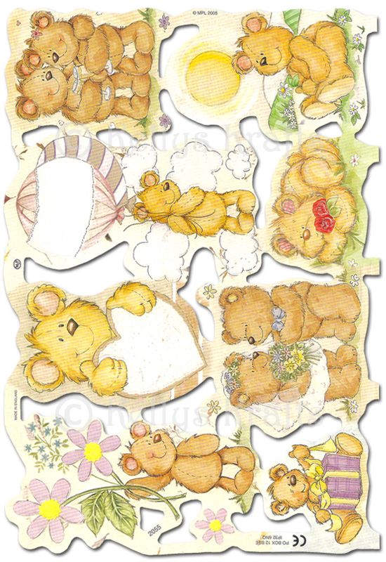 Die Cut Motif Sheet - Teddy Bears (2055)