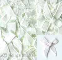 Pack of Ivory Fabric Ribbon Bows