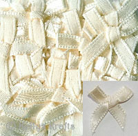 Pack of Cream Fabric Ribbon Bows