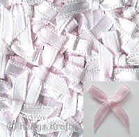 Pack of Pale Pink Fabric Ribbon Bows - Click Image to Close