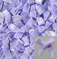 Pack of Lilac Fabric Ribbon Bows