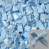 Pack of Pale Blue Fabric Ribbon Bows