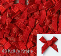 Pack of Red Fabric Ribbon Bows