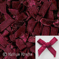 Pack of Burgundy Fabric Ribbon Bows