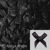 Pack of Black Fabric Ribbon Bows