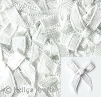 Pack of White Fabric Ribbon Bows