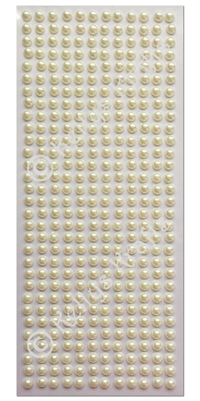 Adhesive Flatback Ivory Pearls, 6mm Diameter (372 Pieces) SCDOT045
