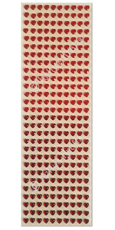 Adhesive Flatback Red Heart Gems, 6mm (280 Pieces) SCDOT096