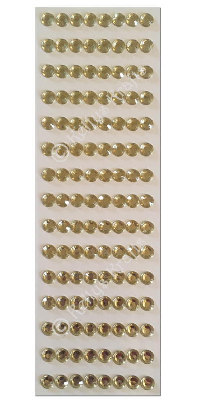 Adhesive Flatback Gold Gems, 10mm Diameter (120 Pieces) SCDOT016