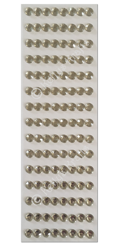 Adhesive Flatback Silver Gems, 10mm Diameter (120 Pieces) SCDOT019