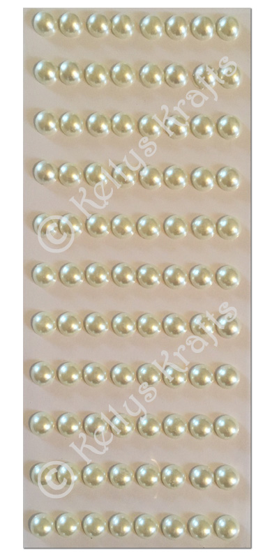 Adhesive Flatback Ivory Pearls, 10mm Diameter (88 Pieces) SCDOT046
