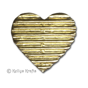 Die Cut Corrugated Pale Gold Hearts (Pack of 5)