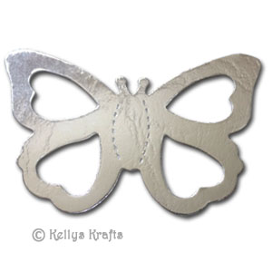 Butterfly Die Cut Shape, Shiny Silver (1 Piece)