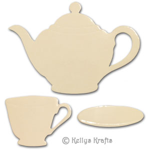 Tea Party & Teaset Die Cut Shapes (1 Teapot, 1 Cup, 1 Saucer)