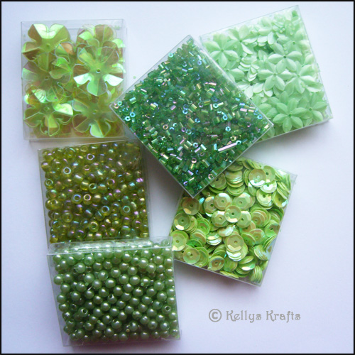 Mixed Embellishment Kit - Green Theme