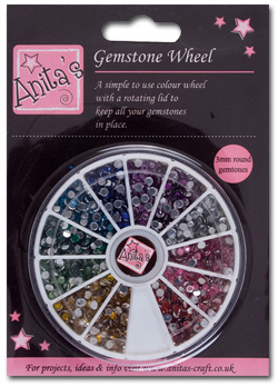 Gemstone Wheel (12 Colours) 3mm Flatback Embellishments - Click Image to Close