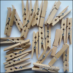 Wooden Clothes Pegs, Embellishments (24 Pieces)