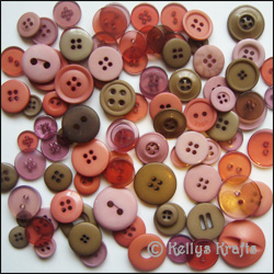 Craft Buttons, Assorted Sizes - Earth Tones (60g Bag)