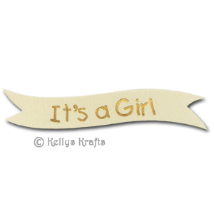 Die Cut Banner - It's A Girl, Gold on Cream (1 Piece)