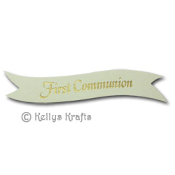 Die Cut Banner - First Communion, Gold on Cream (1 Piece)