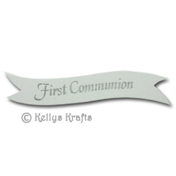 Die Cut Banner - First Communion, Silver on White (1 Piece)