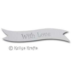 Die Cut Banner - With Love, Silver on White (1 Piece)