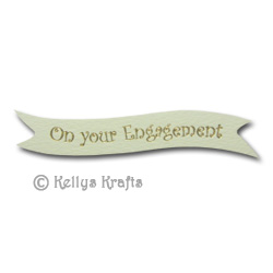 Die Cut Banner - On Your Engagement, Gold on Cream (1 Piece)