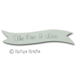 Die Cut Banner - The One I Love, Silver on White (1 Piece)