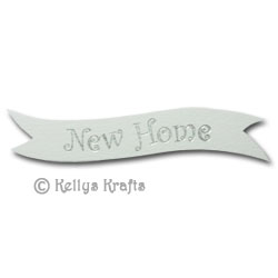 Die Cut Banner - New Home, Silver on White (1 Piece)