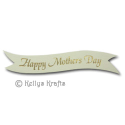 Die Cut Banner - Happy Mothers Day, Gold on Cream (1 Piece)