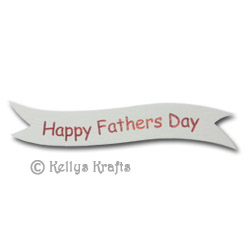 Die Cut Banner - Happy Fathers Day, Red on White (1 Piece)