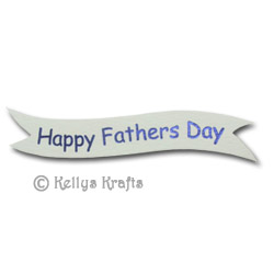 Die Cut Banner - Happy Fathers Day, Blue on White (1 Piece)