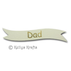 Die Cut Banner - Dad, Gold on Cream (1 Piece)