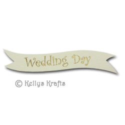 Die Cut Banner - Wedding Day, Gold on Cream (1 Piece)