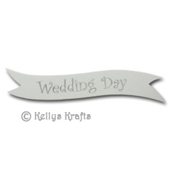 Die Cut Banner - Wedding Day, Silver on White (1 Piece)