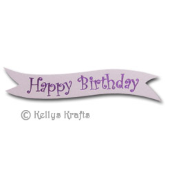 Die Cut Banner - Happy Birthday, Purple on Lilac (1 Piece)