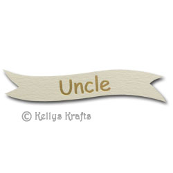 Die Cut Banner - Uncle, Gold on Cream (1 Piece)