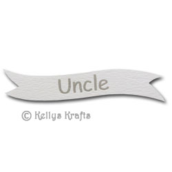 Die Cut Banner - Uncle, Silver on White (1 Piece)