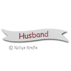 Die Cut Banner - Husband, Red on White (1 Piece)