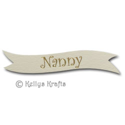 Die Cut Banner - Nanny, Gold on Cream (1 Piece)