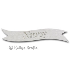 Die Cut Banner - Nanny, Silver on White (1 Piece)